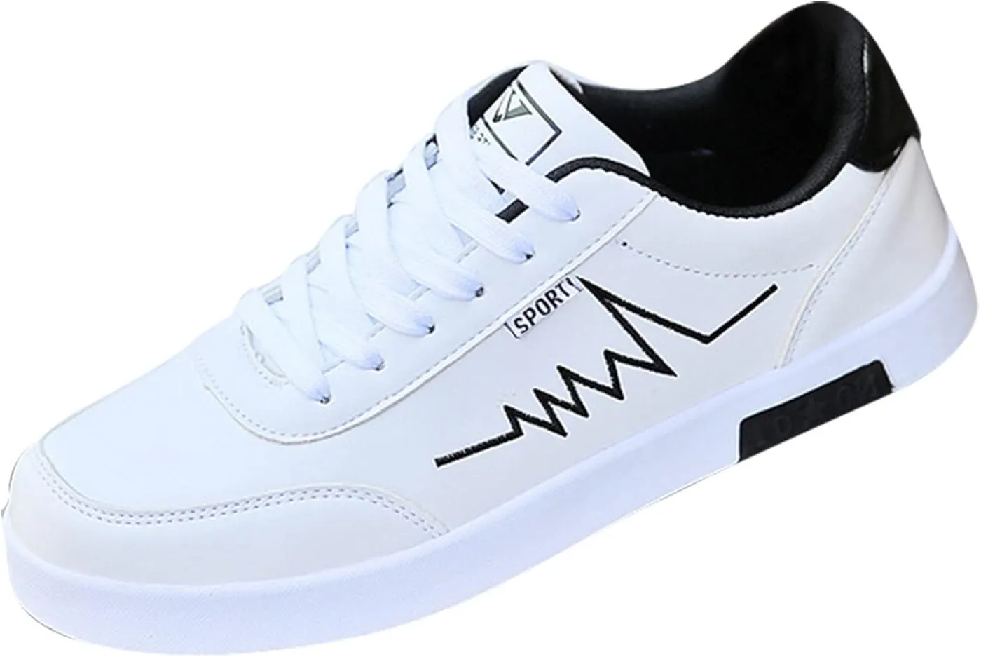 Mens Casual Walking Shoes with Simple Painting,Low Top Lace Up Waterproof Non-Slip Skate Shoes for Men Cool Boys,Comfy Flat Sneakers for Daily Walking Standing Work Footwear