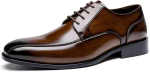 Men's Classic Business Derby Patent Formal Oxfords Comfortable Leather Comfortable Non-Slip Tuxedo Formal Dress Shoes