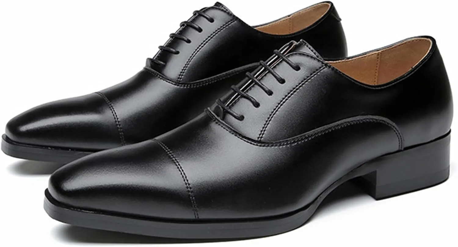 Mens Classic Formal Oxford Shoes, Italian Luxury Patent Leather Tuxedo Wedding Business Dress Shoes Low Top Comfortable Non Slip Business Formal
