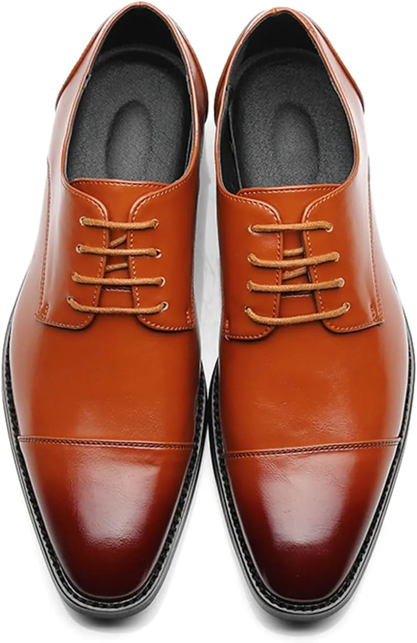 Men's Classic Modern Formal Oxford Brogue Wingtip Lace Up Patent Leather Dress Shoes Wedding Shoe