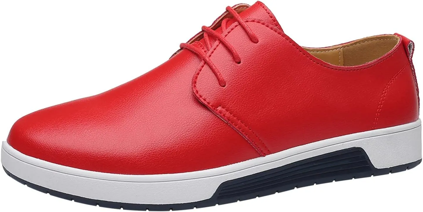 Mens Classic Oxfords Sneakers Non Slip Flat Walking Shoes Men Business Formal Dress Shoe Supple Office Leather Shoe Men Lace Up Oxfords Comfortable Plain Toe Derby Man Daily Work Wear