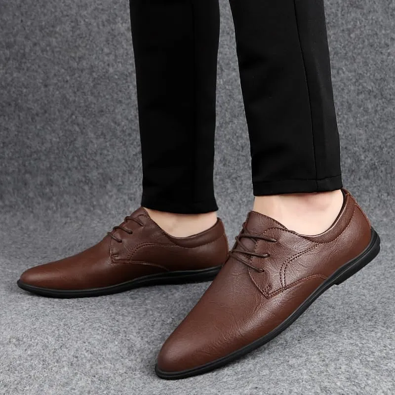 Men's Classic Wingtip Lace Up Formal Shoes Vintage Leather Wedding Prom Slip Resistant Oxfords