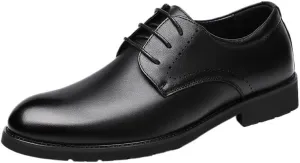 Mens Comfortable Oxford Dress Shoes Lace Up Luxury Leather Formal Business Slip Resistant Shoes