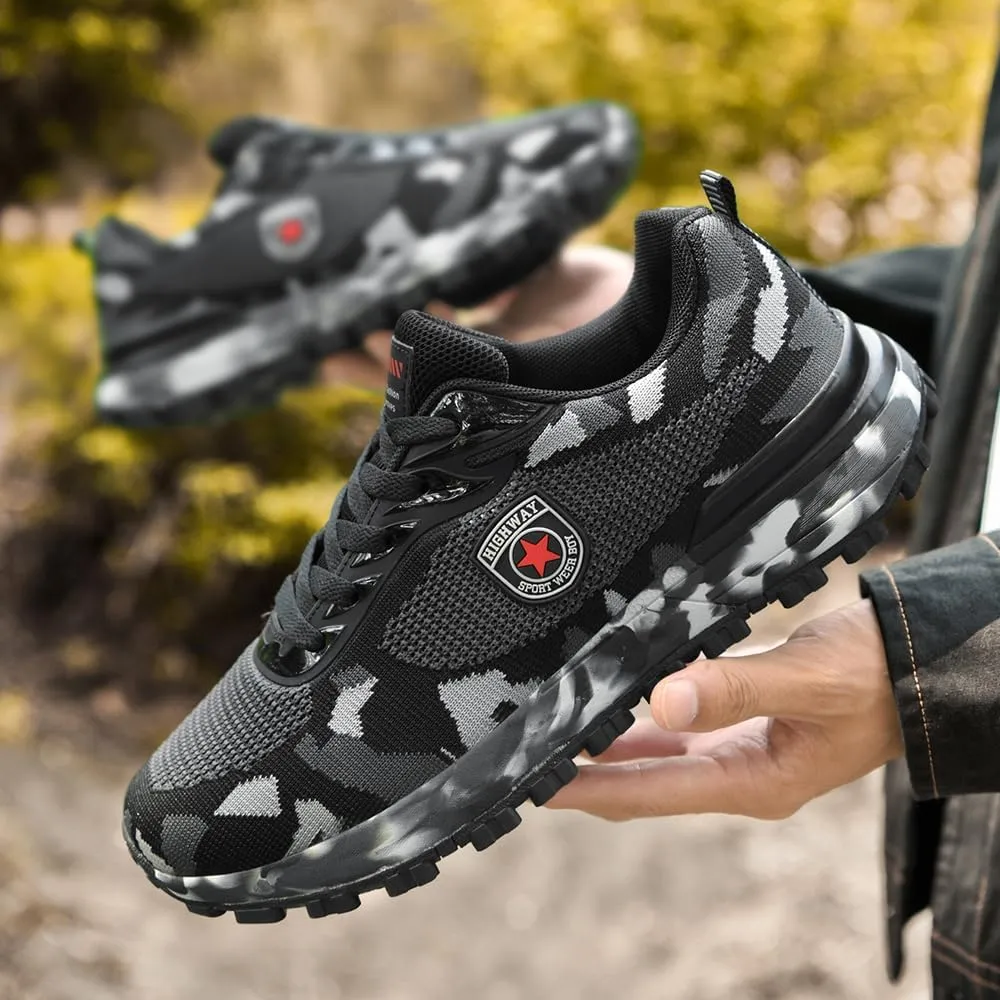 Men's Cross Country Running Shoes for Outdoor Climbing Hiking Casual Training Camouflage Shoes