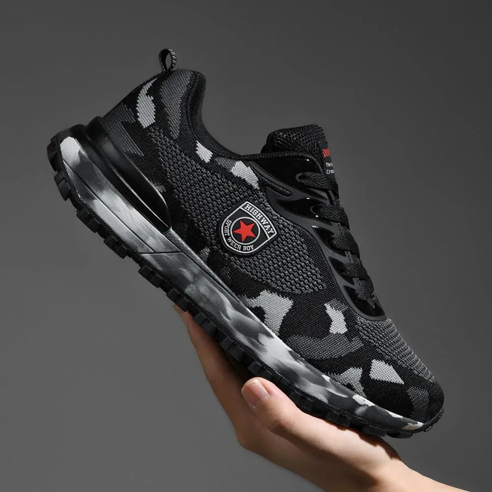 Men's Cross Country Running Shoes for Outdoor Climbing Hiking Casual Training Camouflage Shoes
