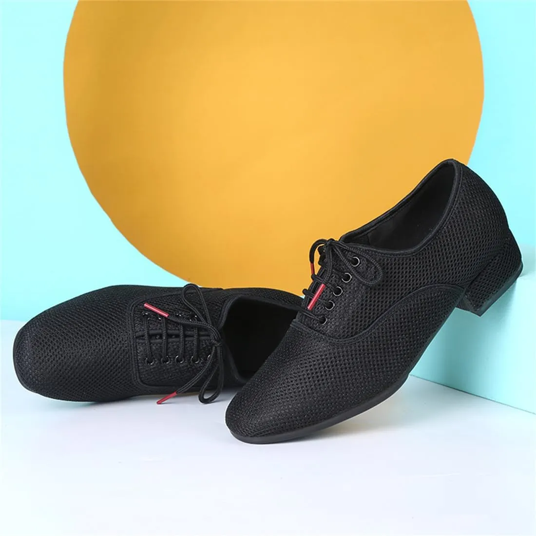 Men's Dance Shoes, Lace Up Jazz Trainers for Male Breathable Practice Performance Dance Sports Shoes