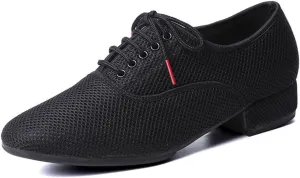 Men's Dance Shoes, Lace Up Jazz Trainers for Male Breathable Practice Performance Dance Sports Shoes