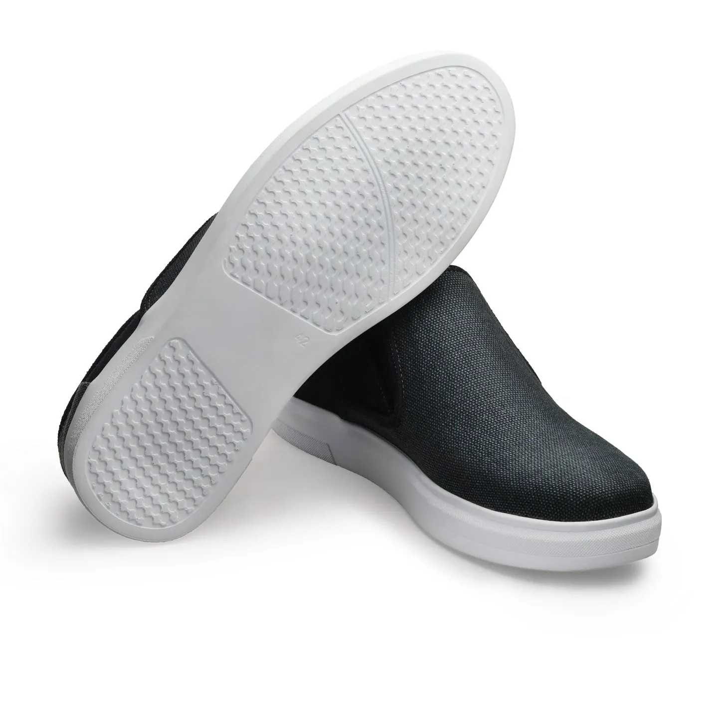 Men's Dark Gray Linen Slip-On Sneaker