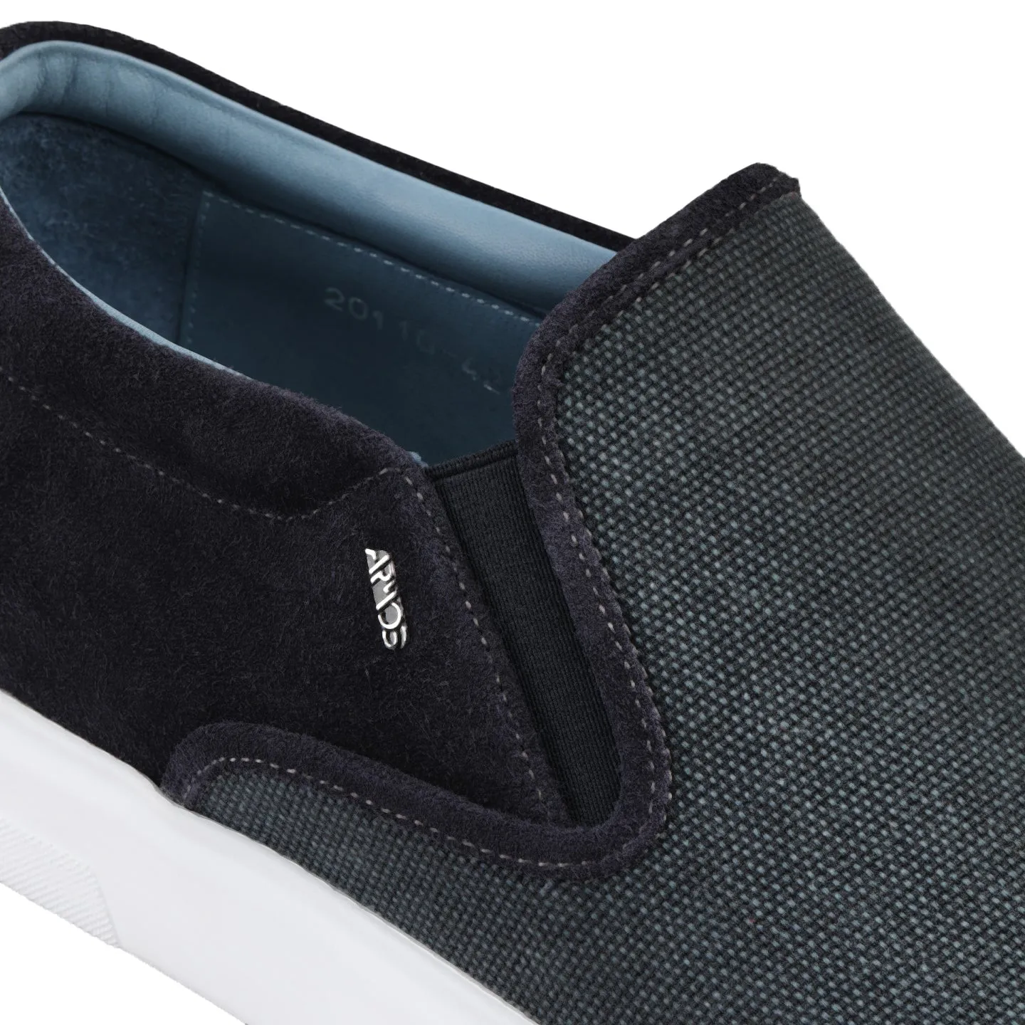 Men's Dark Gray Linen Slip-On Sneaker