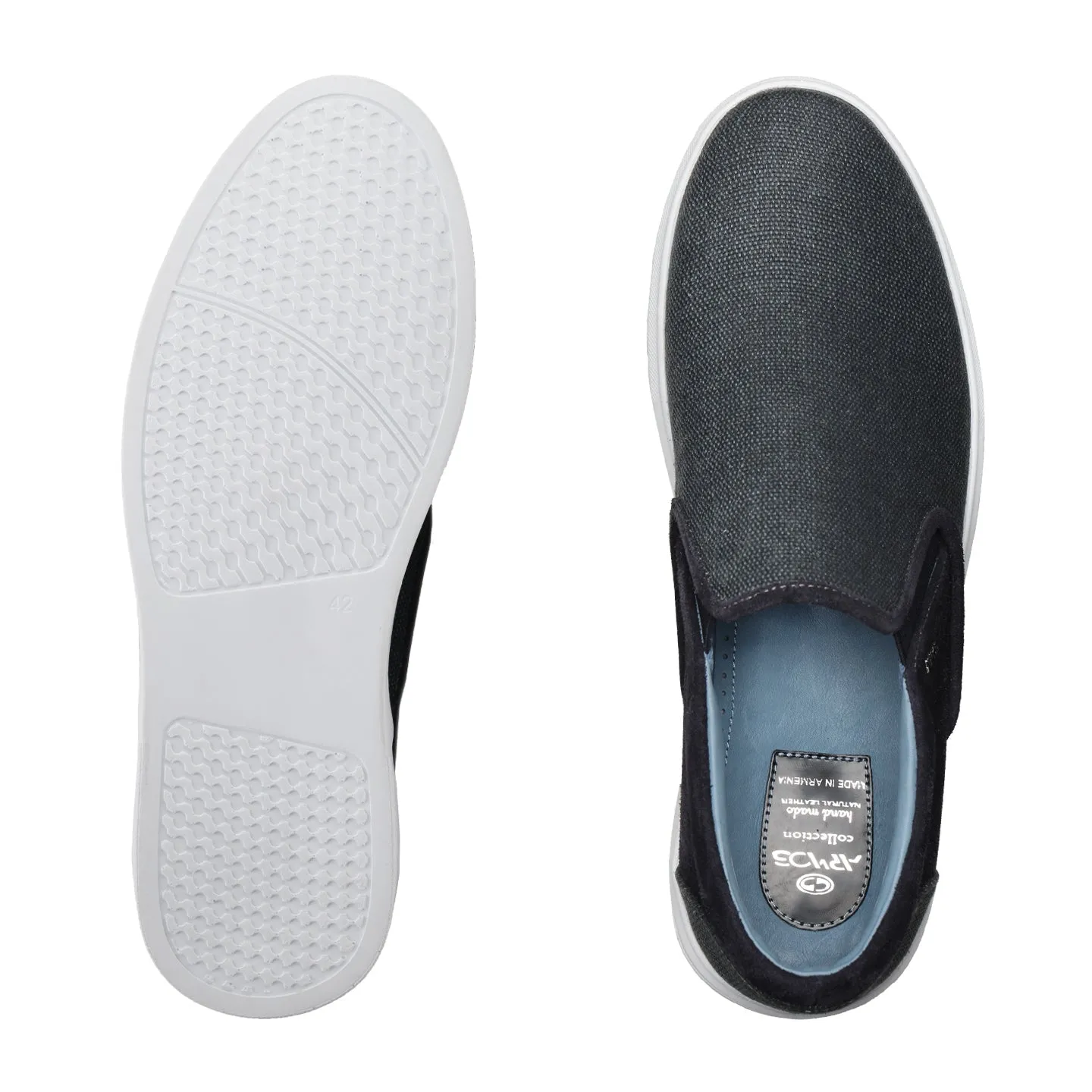 Men's Dark Gray Linen Slip-On Sneaker