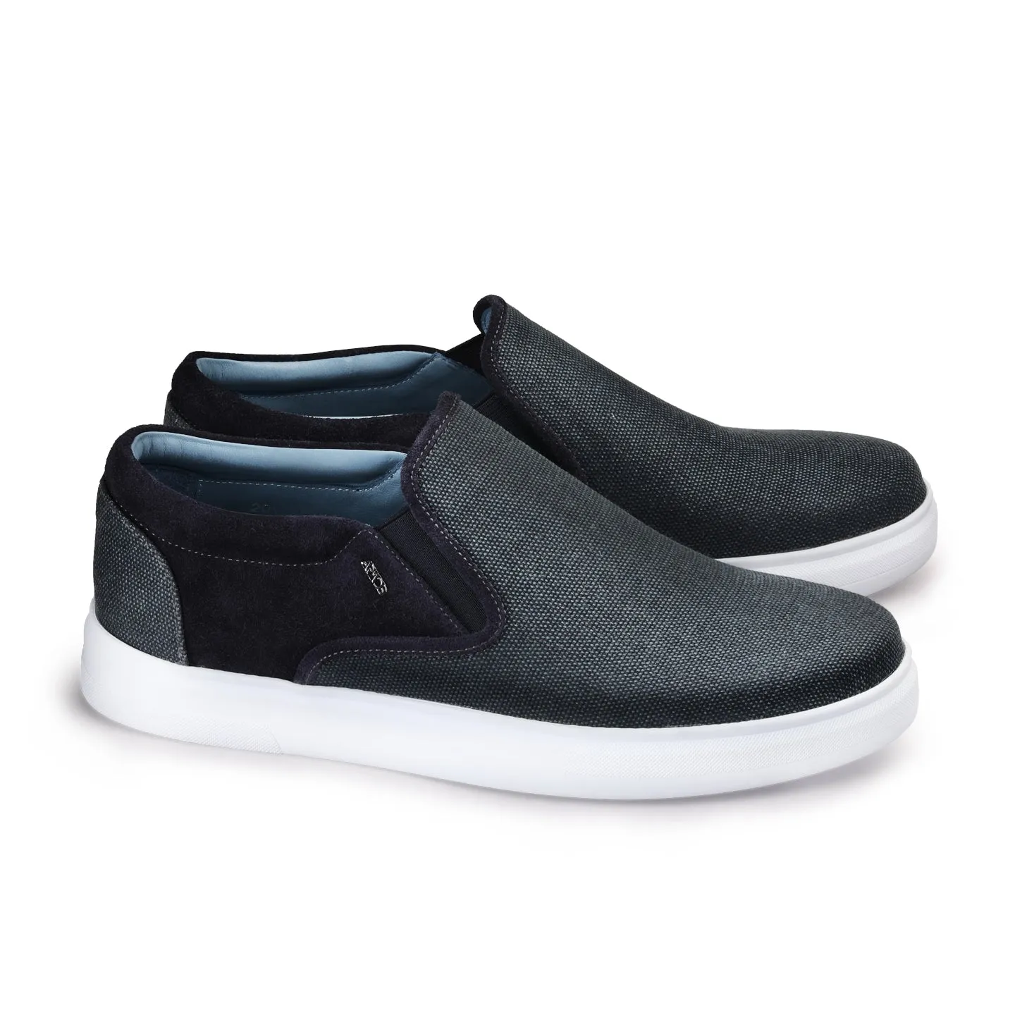 Men's Dark Gray Linen Slip-On Sneaker