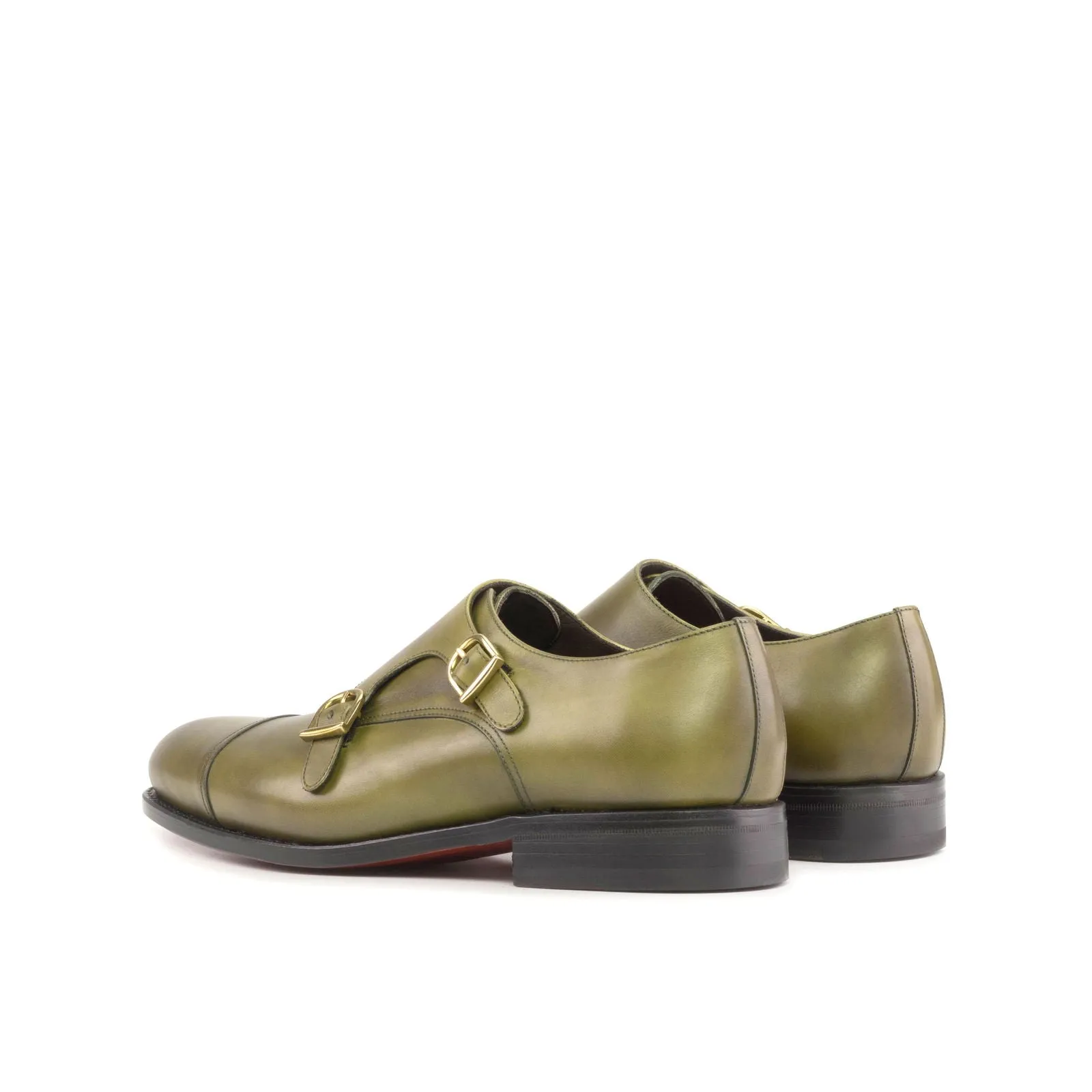 Men's Double Monk Leather Shoes Goodyear Welt Wide Plus Size 5408