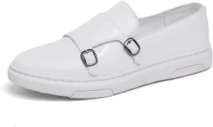 Mens Double Strap Slip On Patent Leather Loafers Casual Comfortable Shoes Flat Dress Business Casual Walking Shoes Comfort Penny Loafers Sneakers Dress Shoes