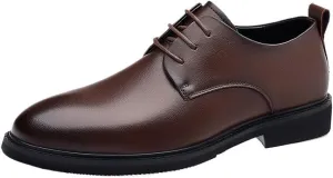 Mens Dress Oxford Formal Lace Up Slip Resistant Prom Shoes Comfortable Breathable PU Leather Shoes