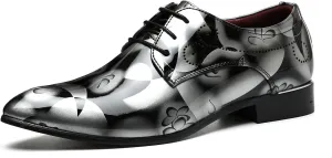 Men's Dress Patent Leather Tuxedo Oxford Formal Shoes for Men Business Derby Shoes