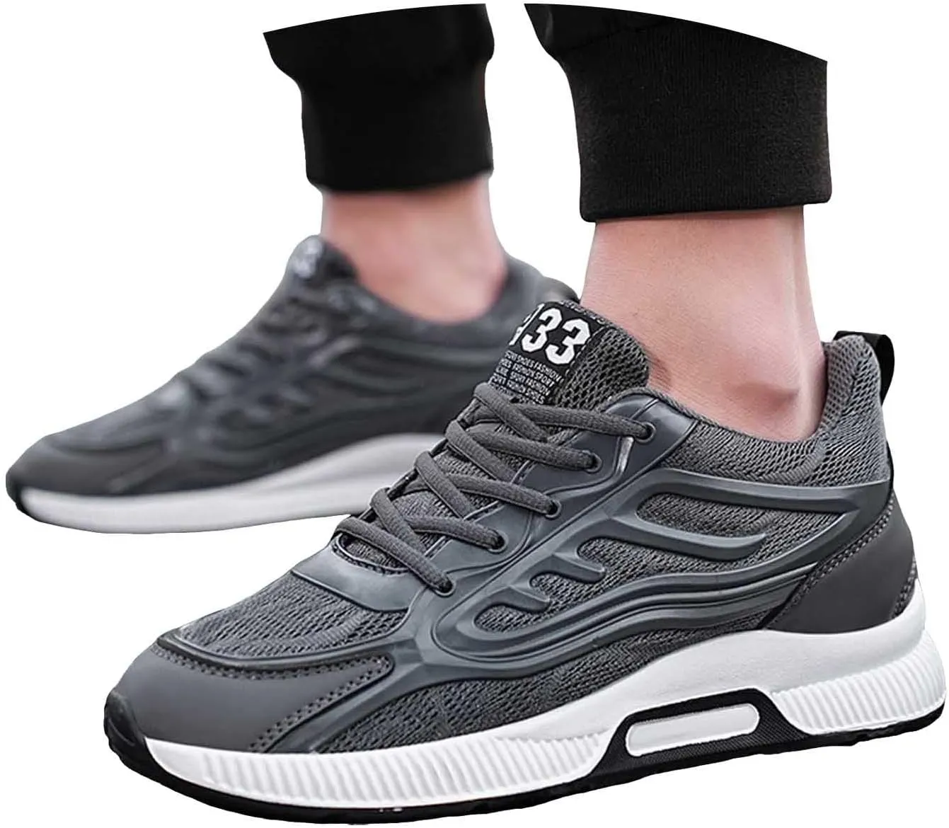 Mens Elevator Sneakers 3 inches Hidden Height Increasing Breathable Mesh Lightweight Casual Walking Shoes for Men