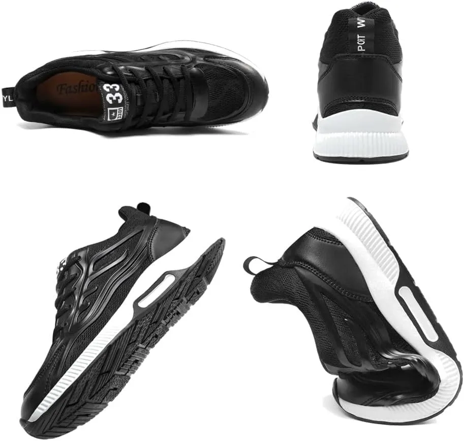 Mens Elevator Sneakers 3 inches Hidden Height Increasing Breathable Mesh Lightweight Casual Walking Shoes for Men