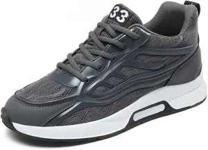 Mens Elevator Sneakers 3 inches Hidden Height Increasing Breathable Mesh Lightweight Casual Walking Shoes for Men