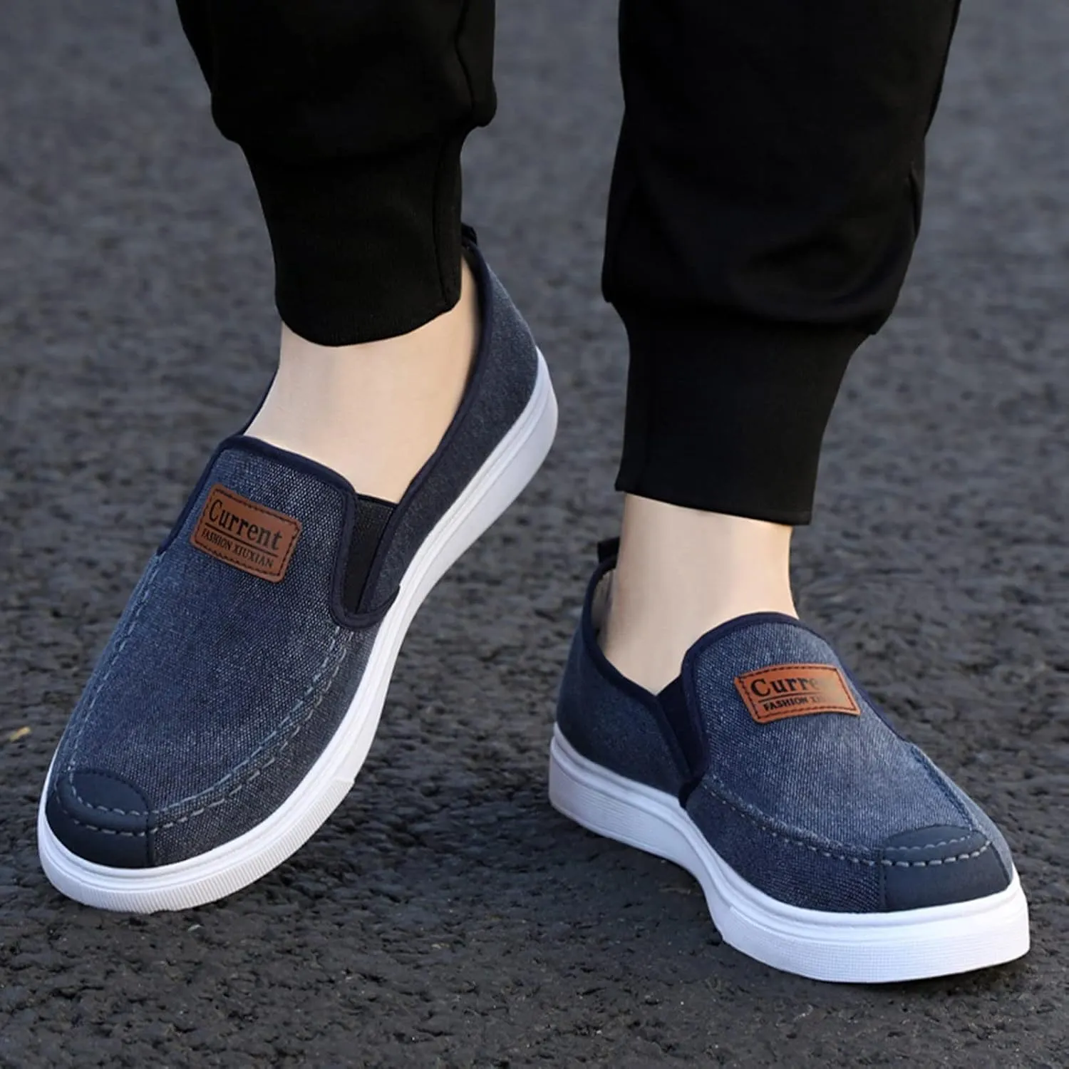 Men's Fashion Sneakers Fashion Men Casual Shoes Flat Bottom Round Toe Canvas Shallow Mouth Wear Solid Color Comfortable