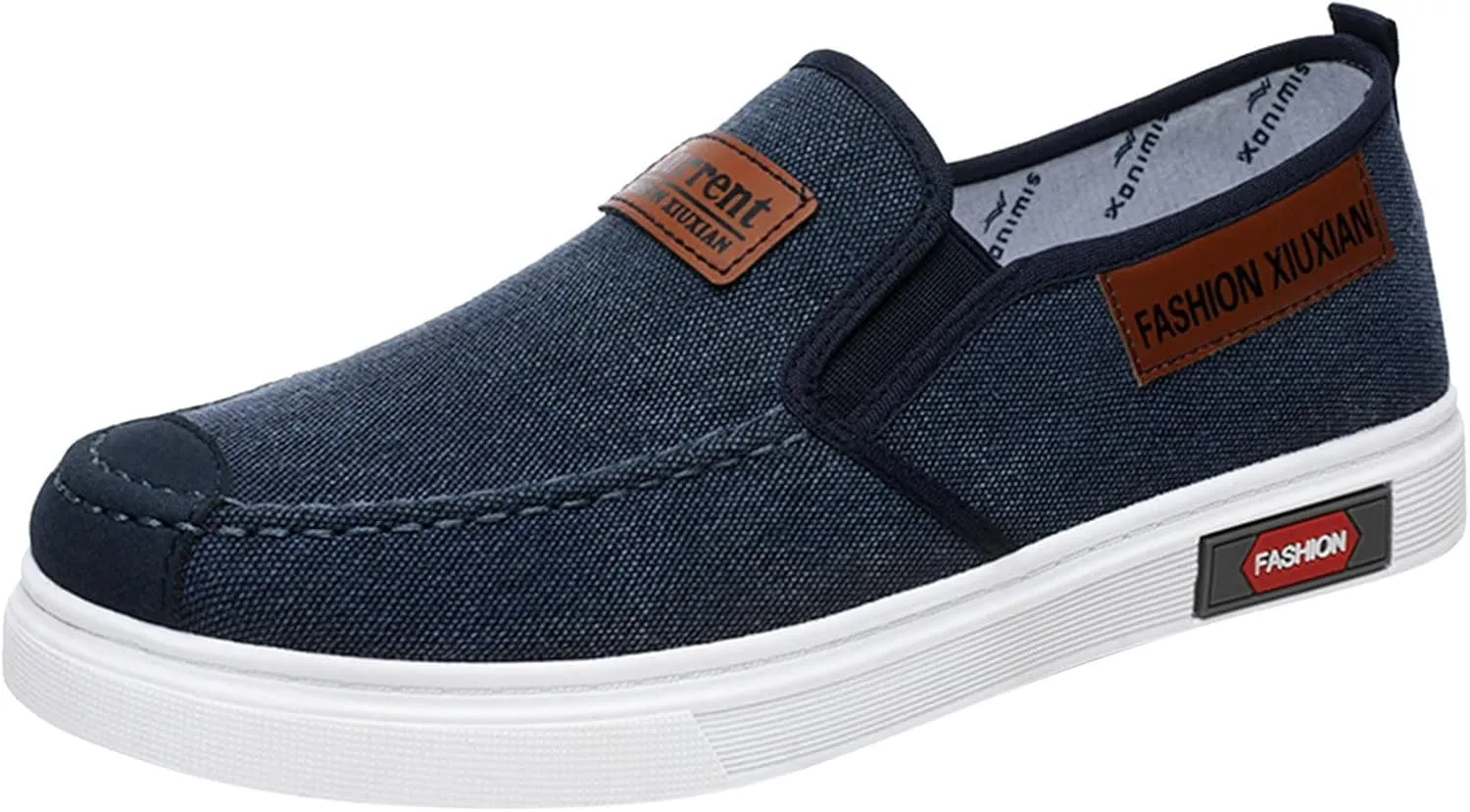 Men's Fashion Sneakers Fashion Men Casual Shoes Flat Bottom Round Toe Canvas Shallow Mouth Wear Solid Color Comfortable