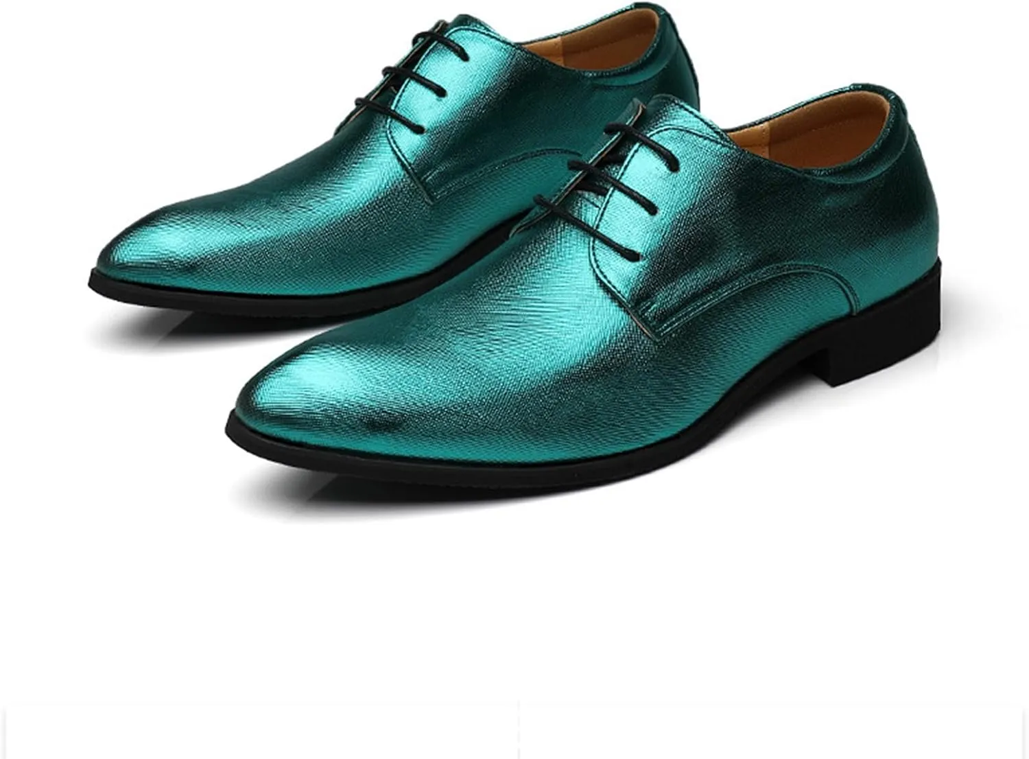Mens Faux Patent Leather Classic Lace-Up Formal Oxford Tuxedo Dress Shoes Men Wedding Shoe