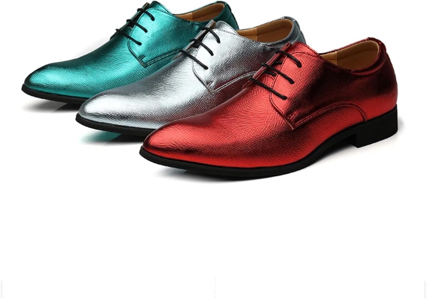 Mens Faux Patent Leather Classic Lace-Up Formal Oxford Tuxedo Dress Shoes Men Wedding Shoe