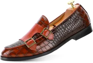 Mens Faux Patent Leather Loafers Monk Strap Formal Oxford Tuxedo Dress Shoes Men Wedding Shoe