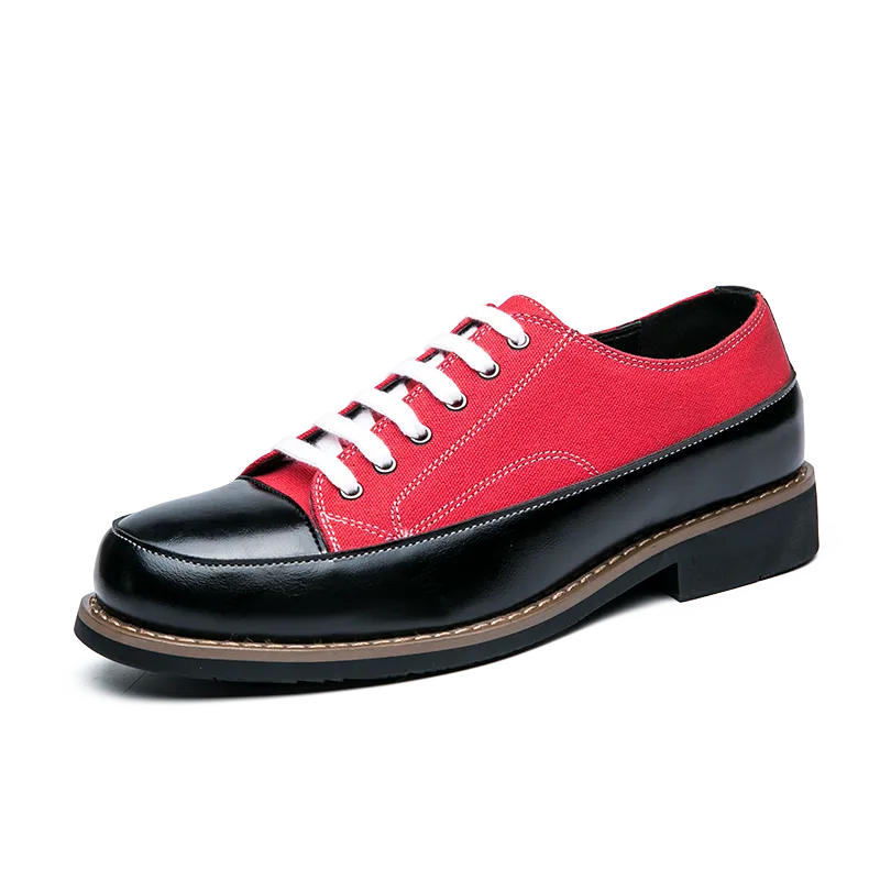 Men's Genuine Leather Lace Up Low Platform Oxfords