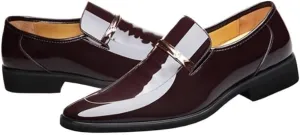 Mens Height Increasing Dress Shoes Invisible Elevator Oxfords Patent Leather Formal Taller Elevated Comfort Heels