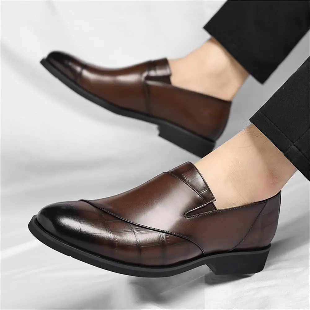 Men's Large Size Business Casual Slip On Loafers Stylish Formal Dress Shoes Easy Wear Comfortable Leather Shoes Trendy Footwear