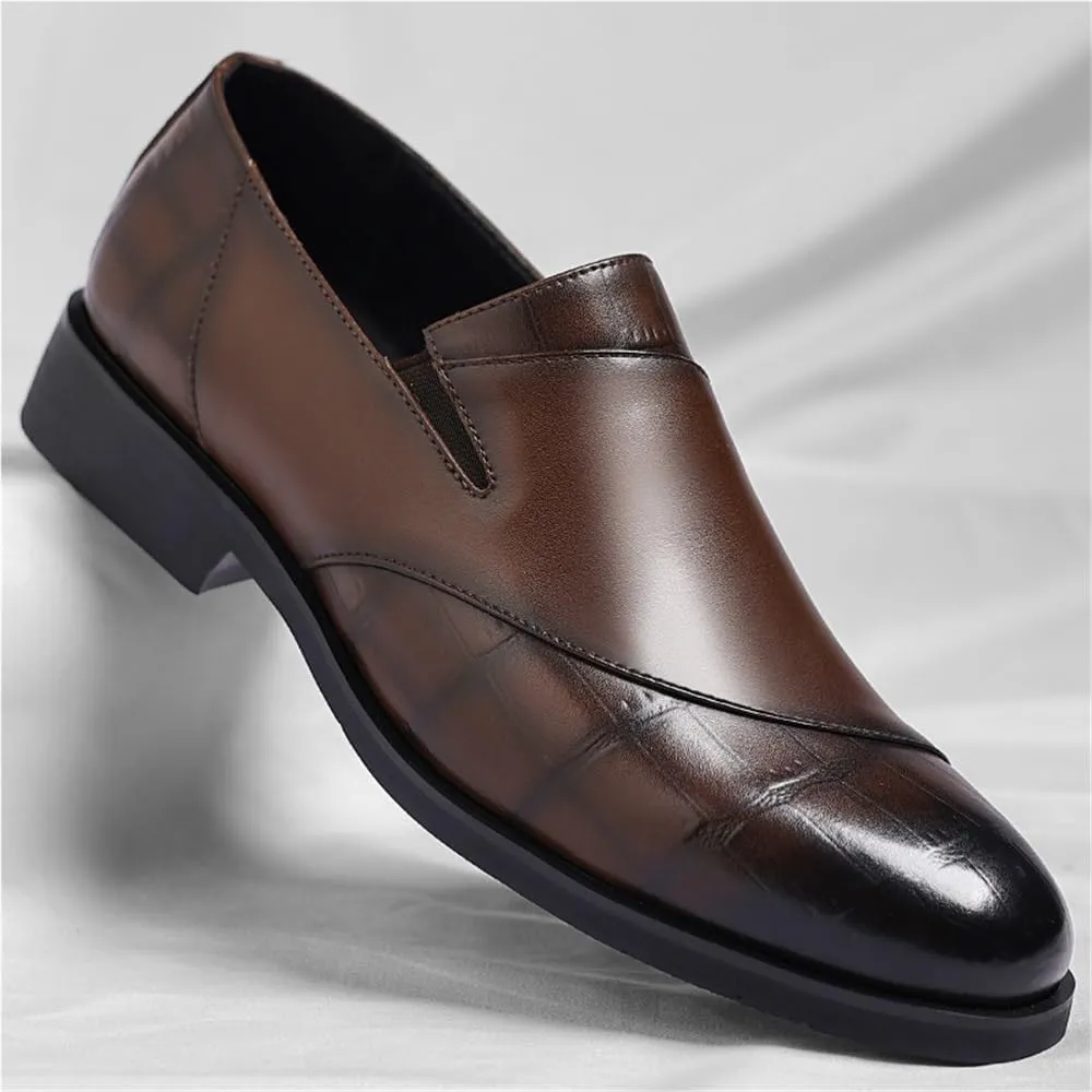 Men's Large Size Business Casual Slip On Loafers Stylish Formal Dress Shoes Easy Wear Comfortable Leather Shoes Trendy Footwear