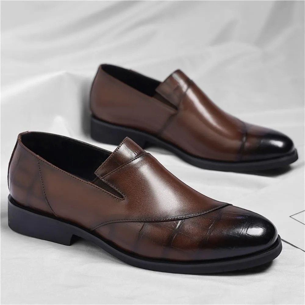 Men's Large Size Business Casual Slip On Loafers Stylish Formal Dress Shoes Easy Wear Comfortable Leather Shoes Trendy Footwear