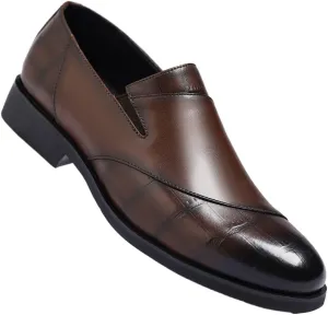 Men's Large Size Business Casual Slip On Loafers Stylish Formal Dress Shoes Easy Wear Comfortable Leather Shoes Trendy Footwear