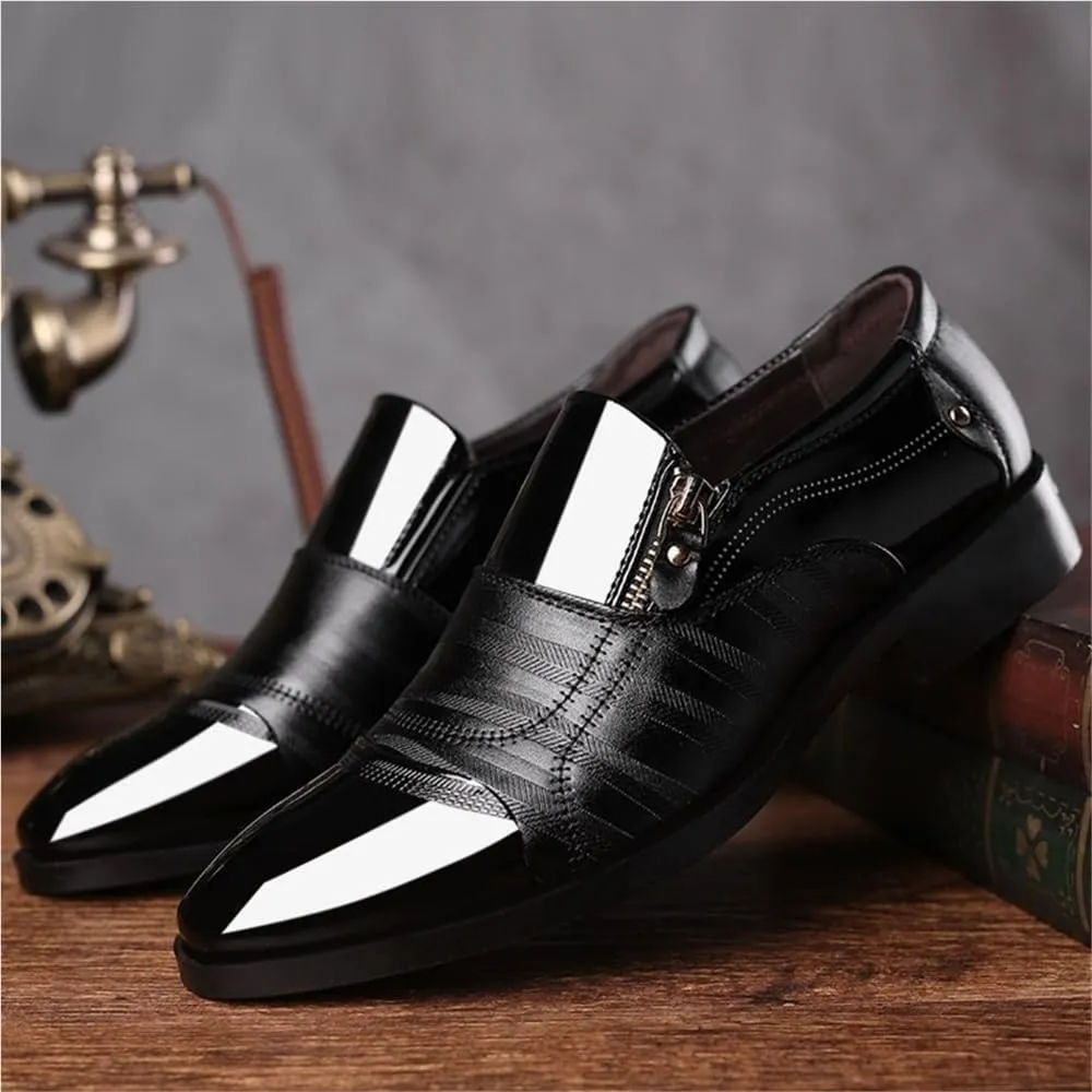 Mens Leather Oxford Loafers No Stripe Orthopedic Comfort Shoes Business Casual Office Flats