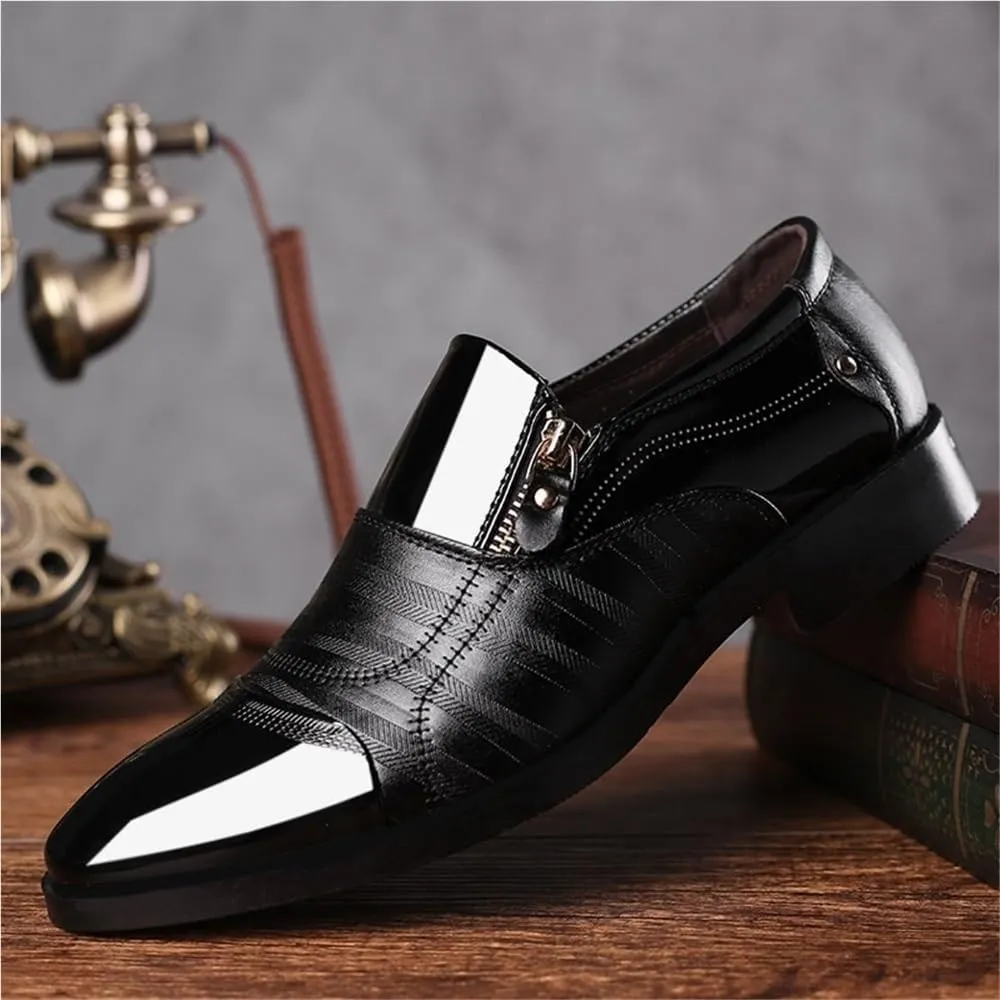 Mens Leather Oxford Loafers No Stripe Orthopedic Comfort Shoes Business Casual Office Flats