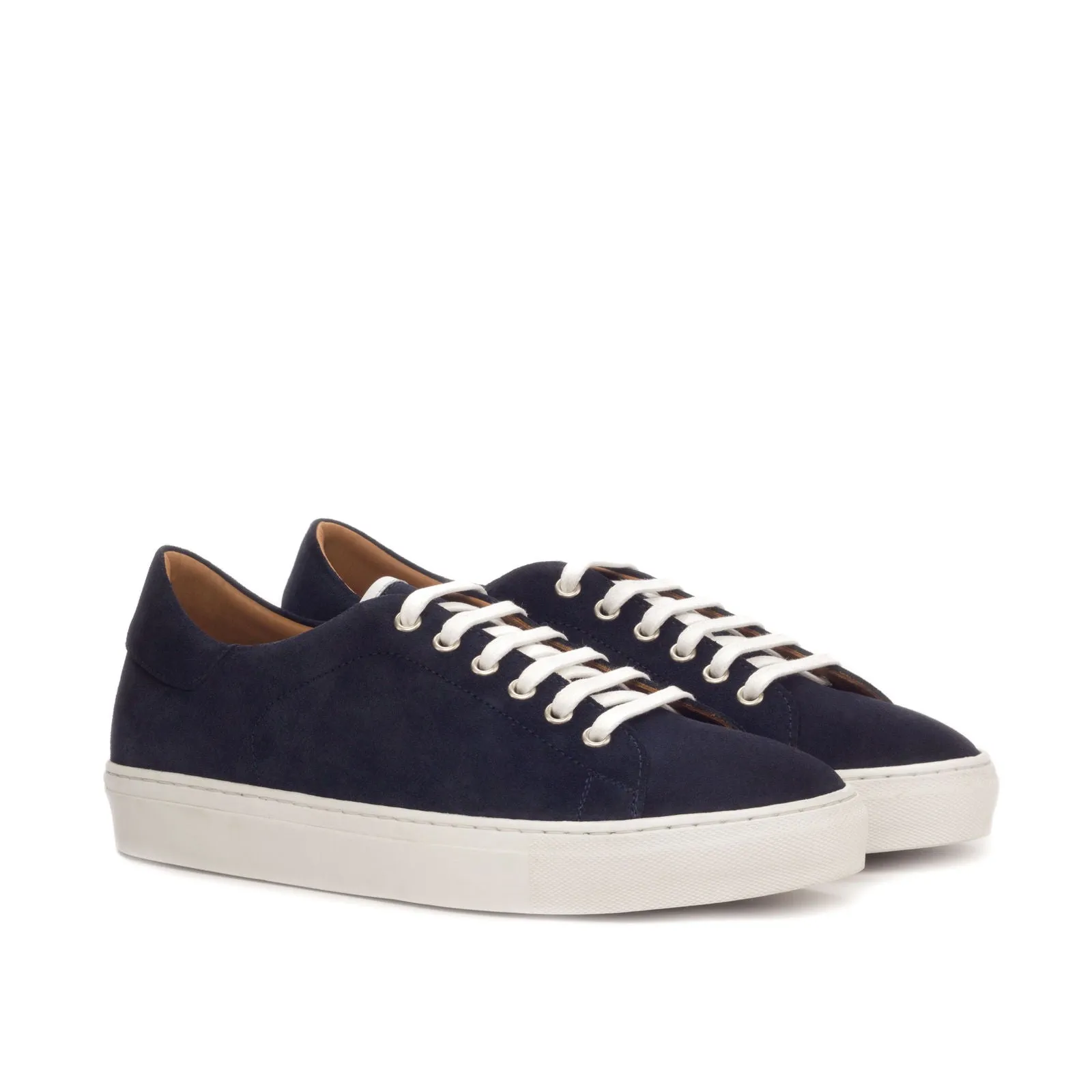 Men's Leather Trainers Wide Plus Size Blue 3437