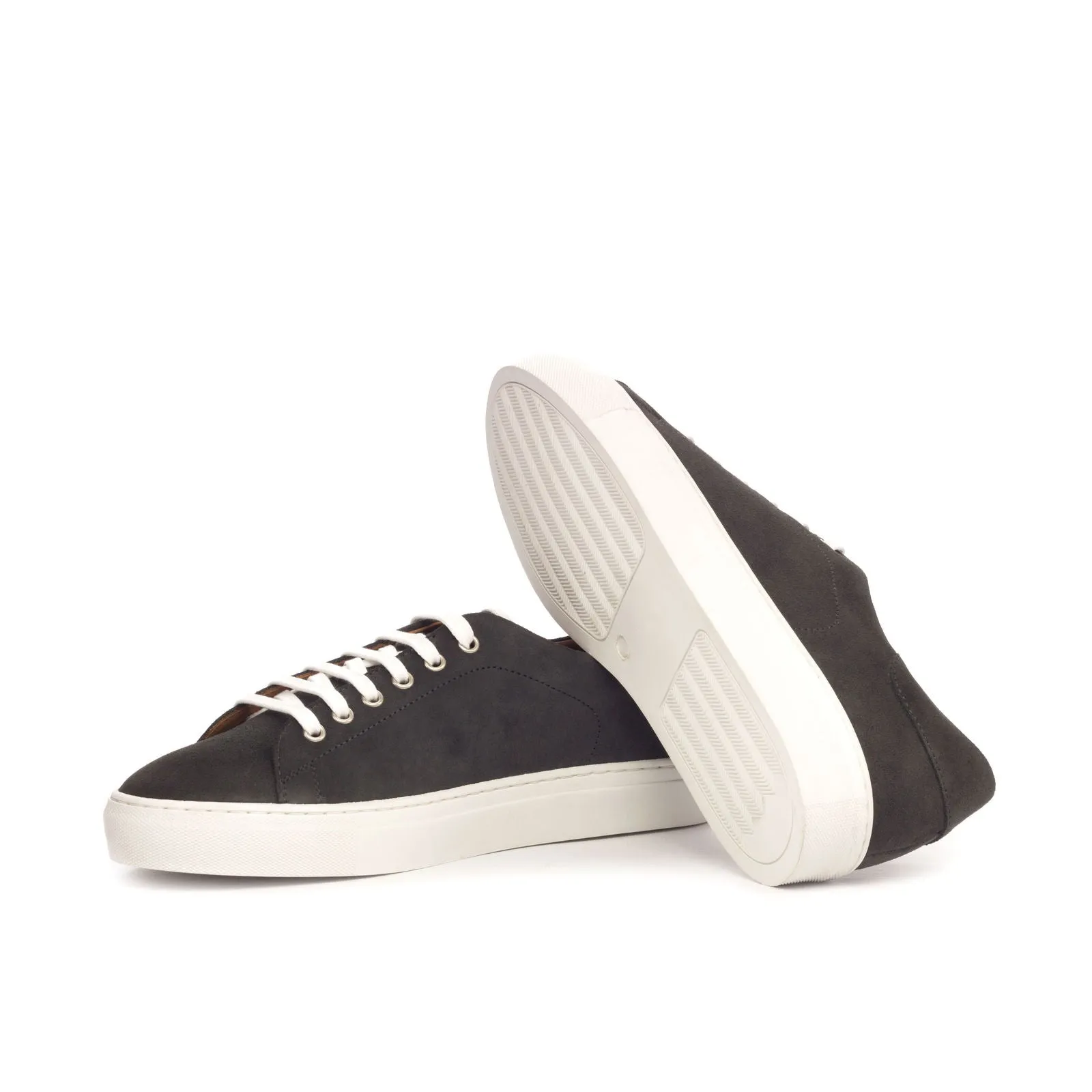Men's Leather Trainers Wide Plus Size Grey 3439