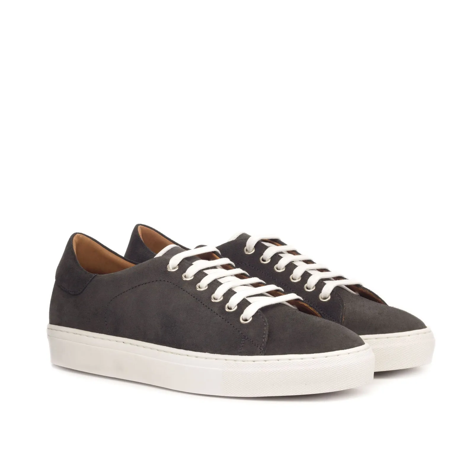 Men's Leather Trainers Wide Plus Size Grey 3439