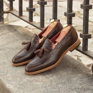 Men's Loafer Leather Shoes Wide Plus Size Brown Burgundy 2684