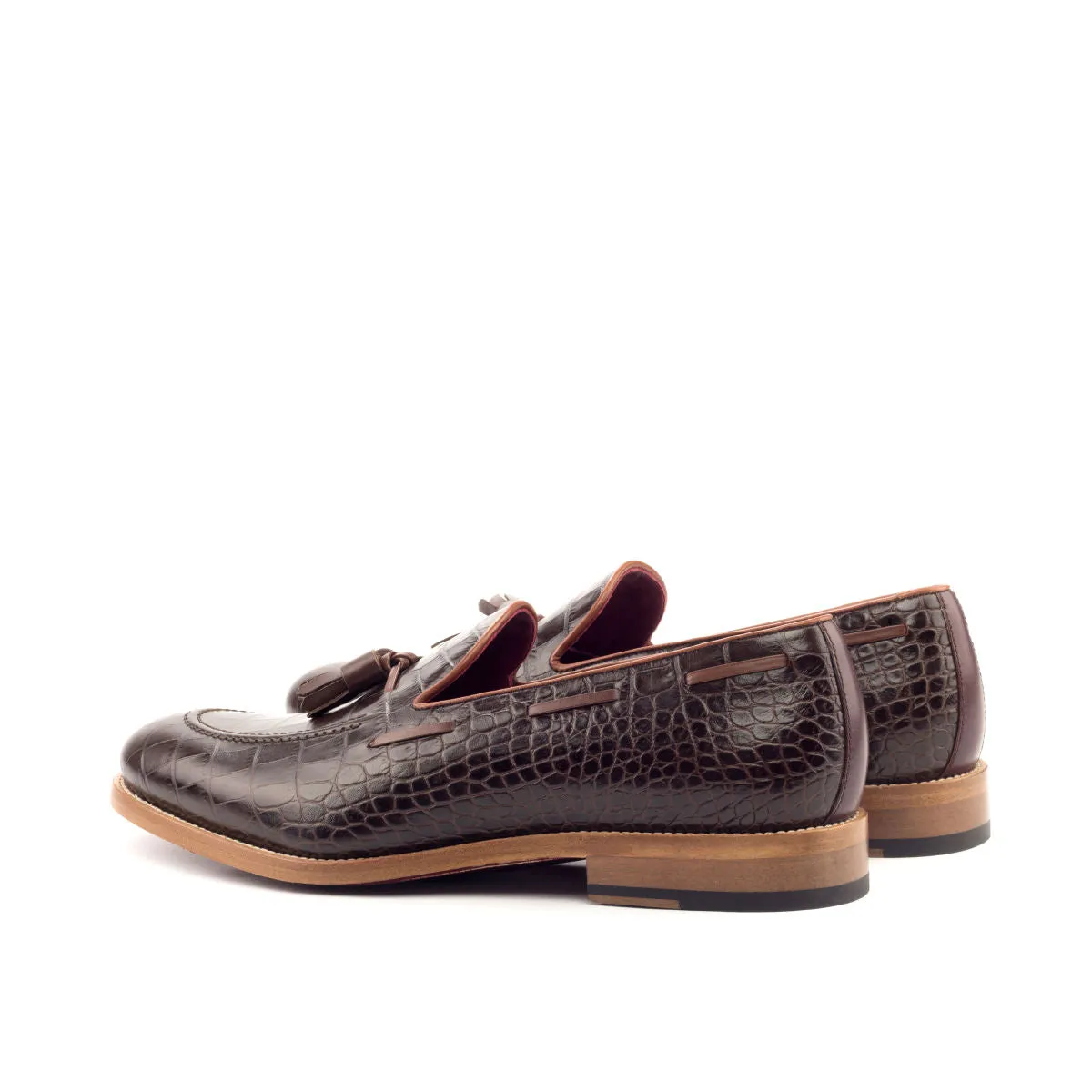 Men's Loafer Leather Shoes Wide Plus Size Brown Burgundy 2684