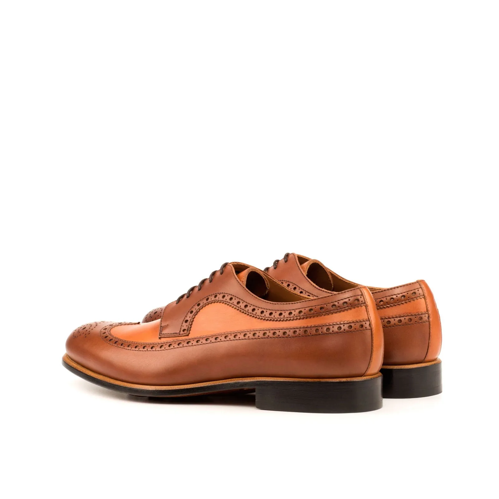 Men's Longwing Blucher Leather Shoes Wide Plus Size Brown 3742