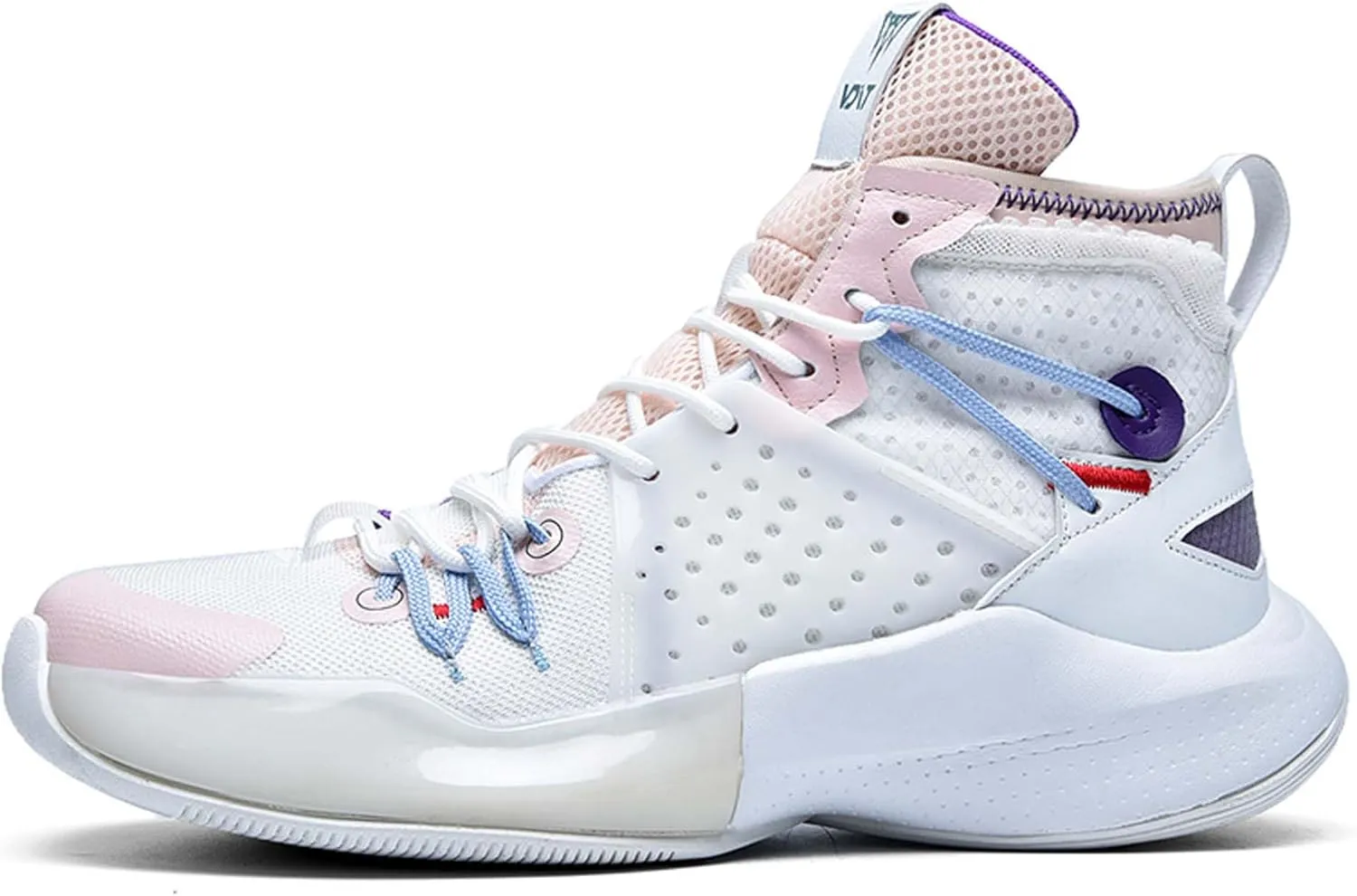 Mens Mesh Fabric Breathable High Top Lace Up Basketball Shoes Rubber Sole High Elasticity Running Shoes Anti Slip and Wear Resistant Mountaineering Shoes Badminton Sports Shoes Tennis Shot Put Shoes