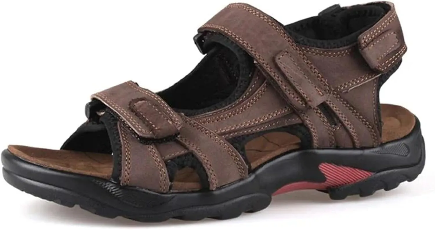 Men's Outdoor Beach Sports Shoes Genuine Leather Sandals Light Open Toe Sandals