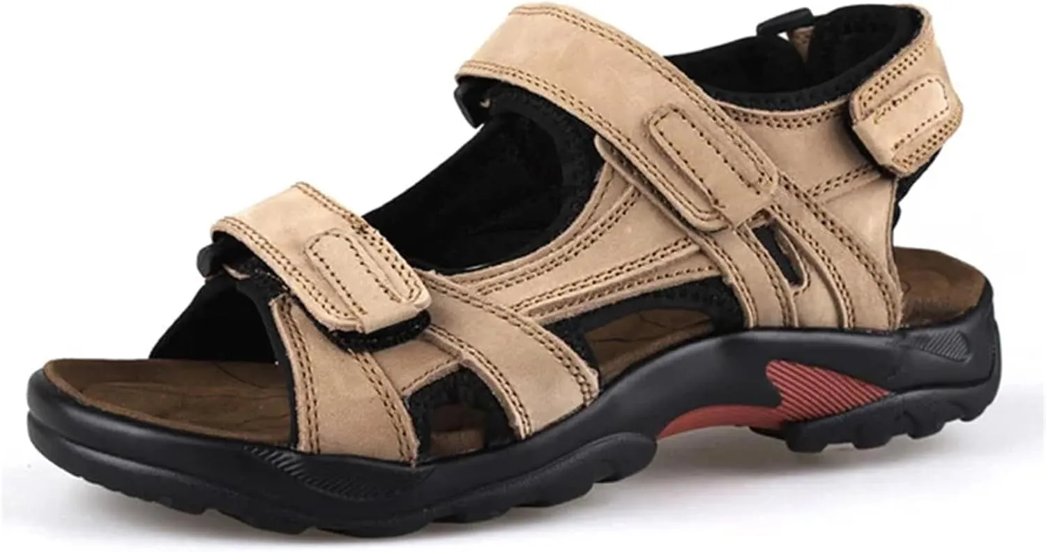Men's Outdoor Beach Sports Shoes Genuine Leather Sandals Light Open Toe Sandals