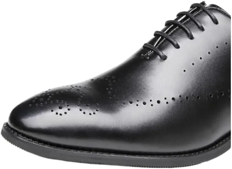 Men's Oxford Formal Leather Business Shoes Classic Cap Toe Slip On Shoes Lightweight Men Leather Upper Breathable Versatile Shoes