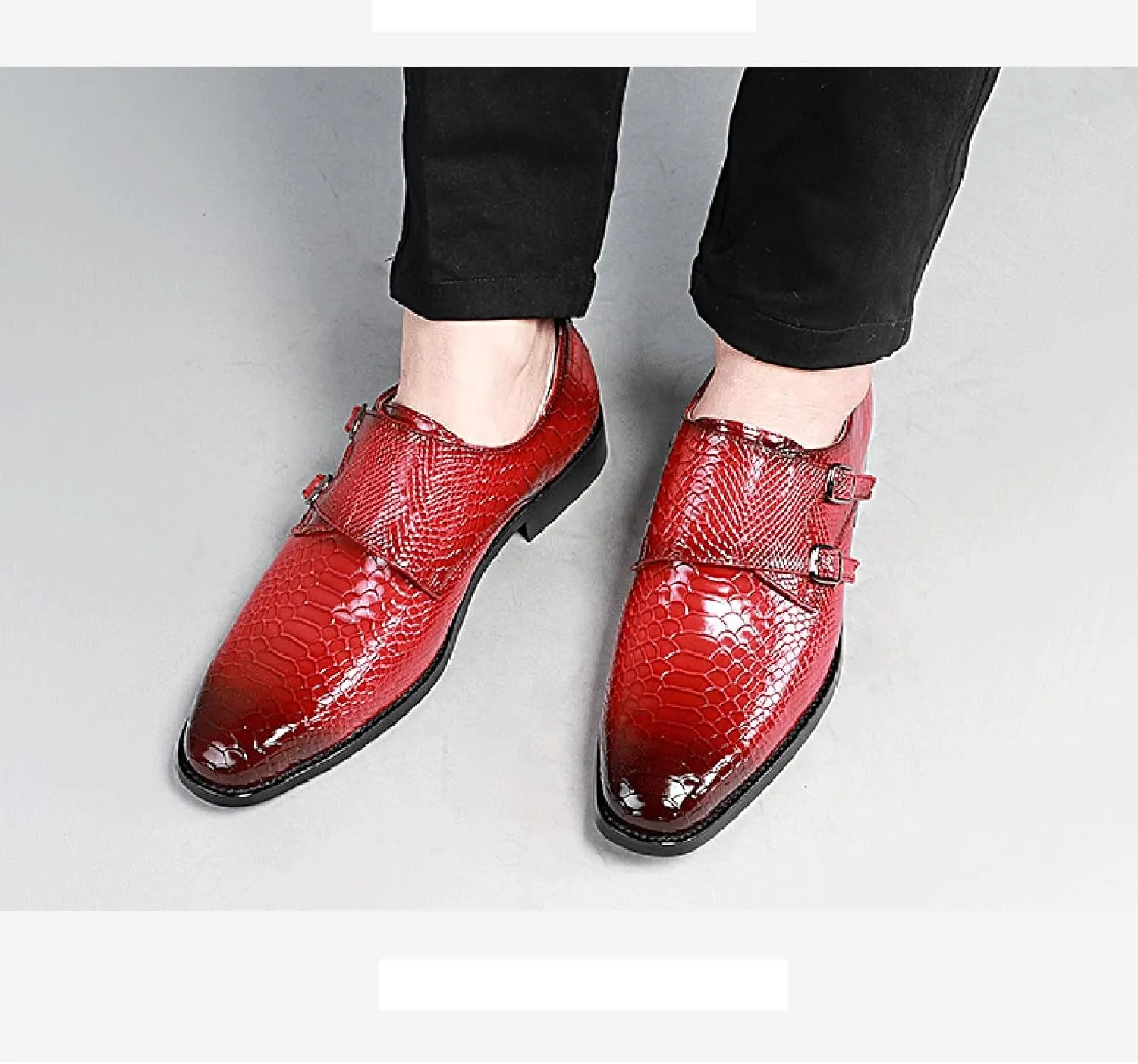 Men's Oxfords Alligator Patent Leather Wedding Prom Formal Dress Casual Shoes for Men