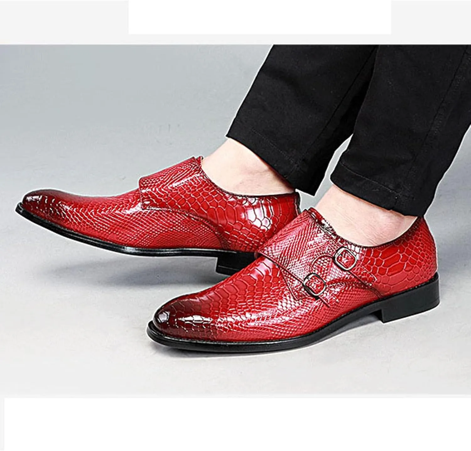 Men's Oxfords Alligator Patent Leather Wedding Prom Formal Dress Casual Shoes for Men