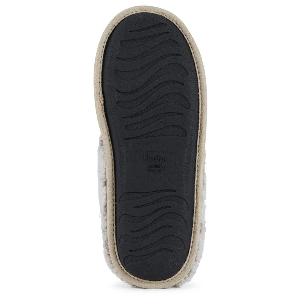 Mens "Papa Bear" Buffalo Plaid Two-Tone Faux Fur Clog Slipper