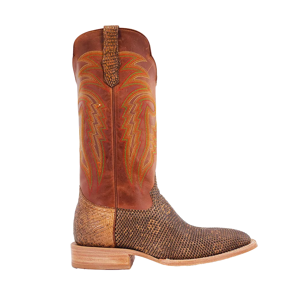 MEN'S R. WATSON RW7901 Cognac Ring Lizard WESTERN BOOTS