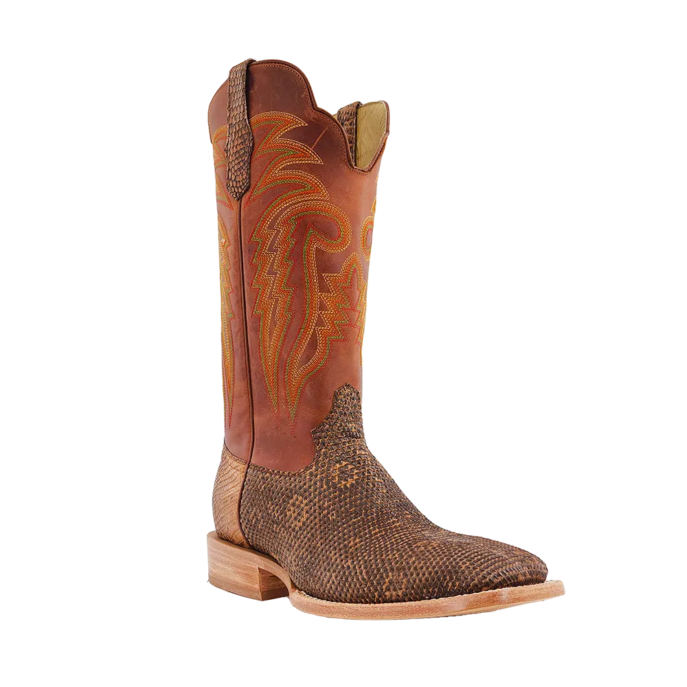 MEN'S R. WATSON RW7901 Cognac Ring Lizard WESTERN BOOTS
